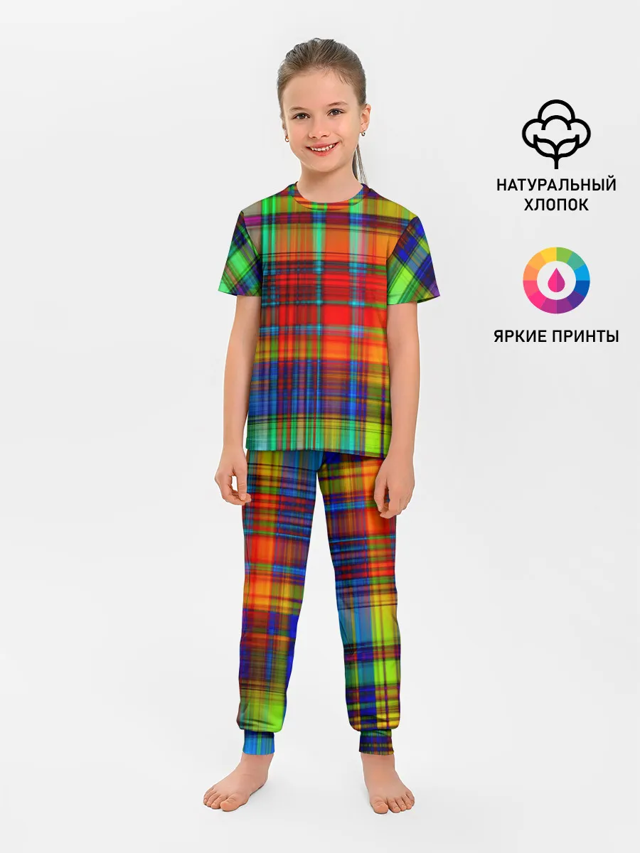 Детская пижама с брюками / Неоновая сетка