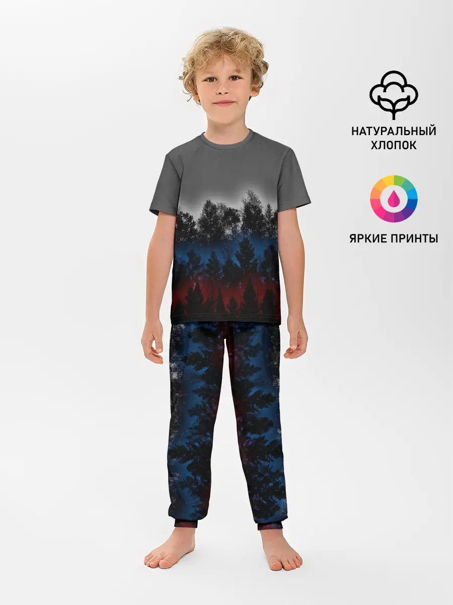 Детская пижама с брюками / Флаг из леса