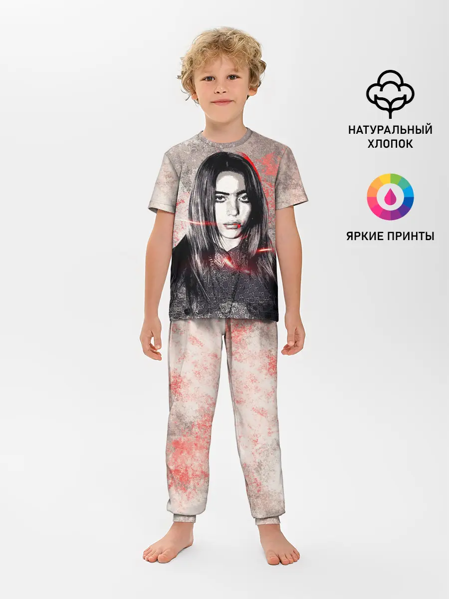 Детская пижама с брюками / Билли Айлиш стиль гранж