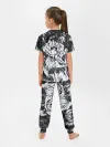 Детская пижама с брюками / Черно-белый узор. Маки.