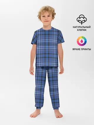 Детская пижама с брюками / Шотландка | Tartan