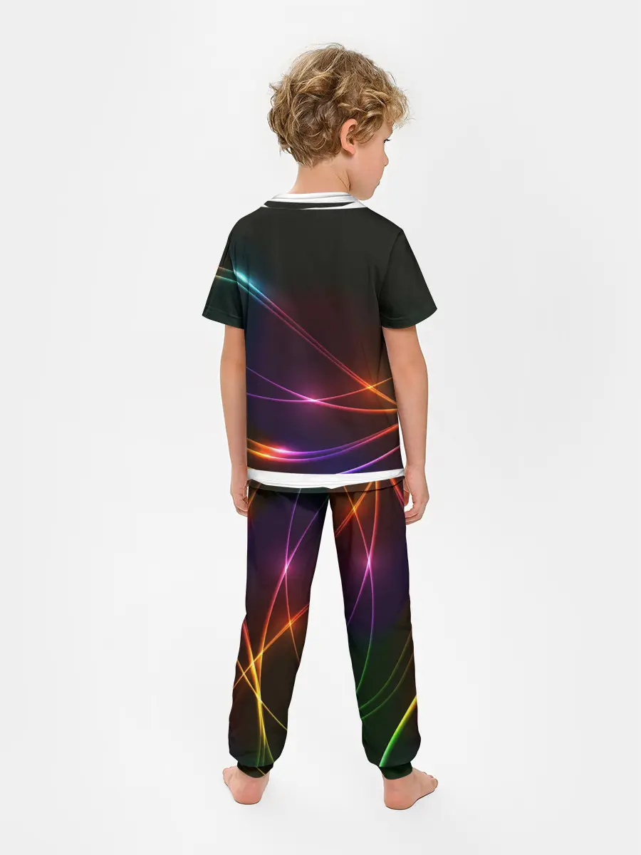 Детская пижама с брюками / Неоновые Линии