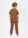 Детская пижама с брюками / Оранжево-оливковый калейдоскоп