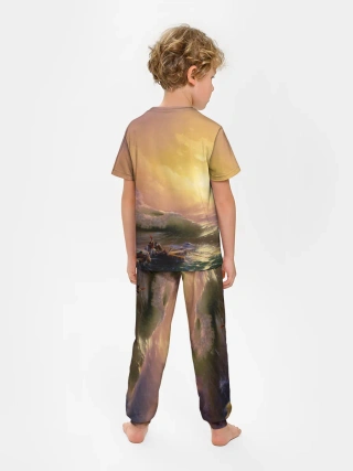 Детская пижама с брюками / Шторм в море девятый вал