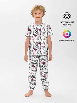 Детская пижама с брюками / Абстрактный современный узор