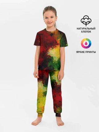 Детская пижама с брюками / Абстрактная мазаика витраж
