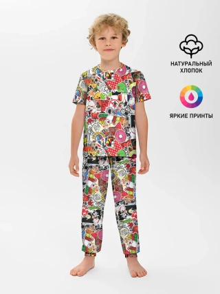 Детская пижама с брюками / Sticker Bombing
