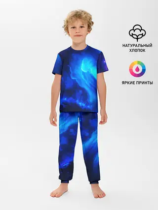 Детская пижама с брюками / СИНИЙ КОСМОС