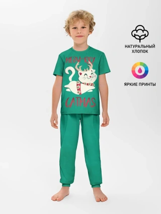 Детская пижама с брюками / Meow-rry Catmas