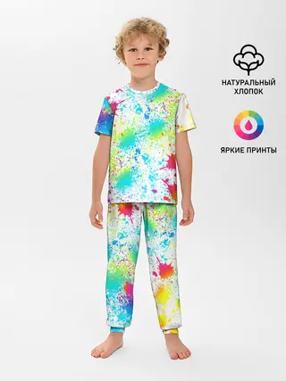 Детская пижама с брюками / БРЫЗГИ НЕОНА