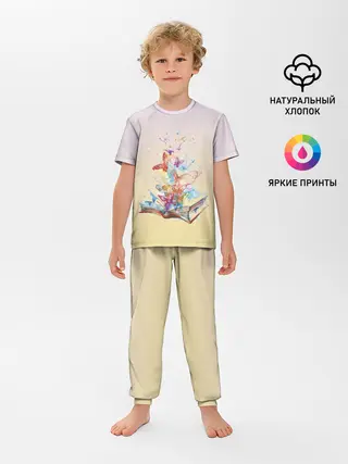 Детская пижама с брюками / бабочки из книги