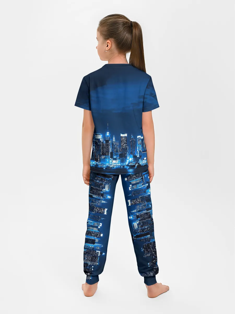 Детская пижама с брюками / Группа Hollywood Undead ночной город
