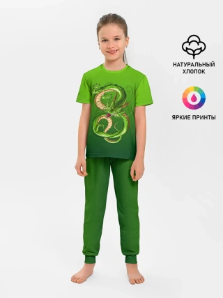 Детская пижама с брюками / земляной анимешный дракон