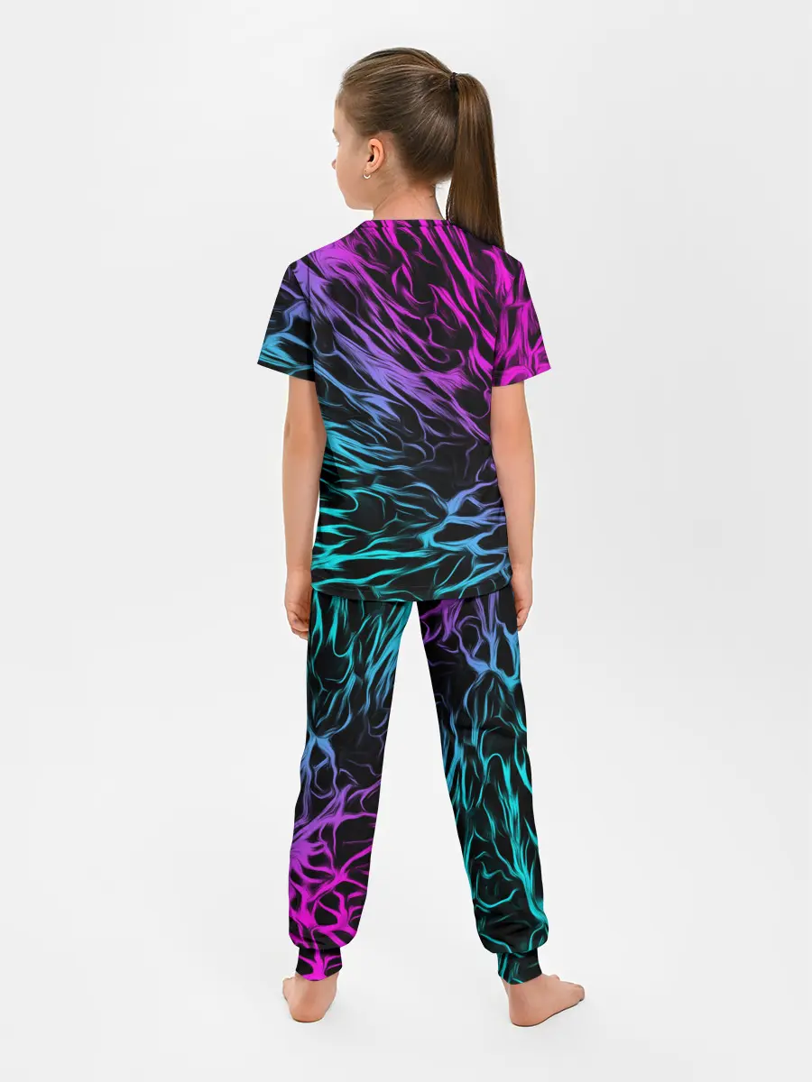 Детская пижама с брюками / НЕОНОВЫЕ РАЗВОДЫ / НЕОН