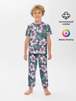 Детская пижама с брюками / Тропический цветок