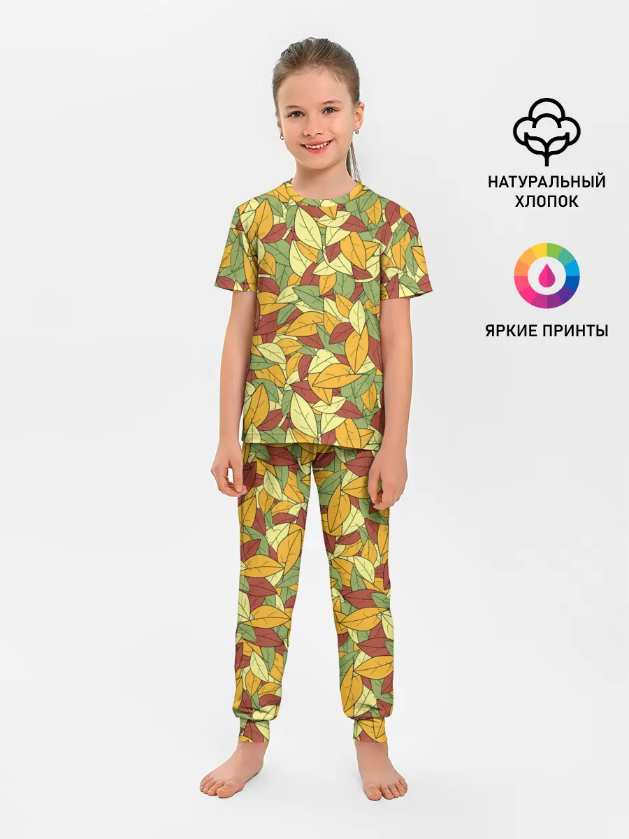 Детская пижама с брюками / Яркие осенние листья
