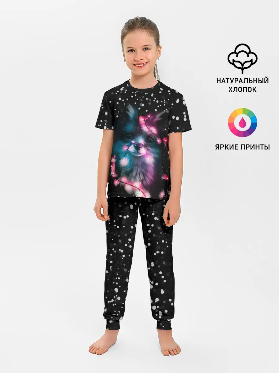 Детская пижама с брюками / ЛИСЁНОК НОВОГОДНИЙ.