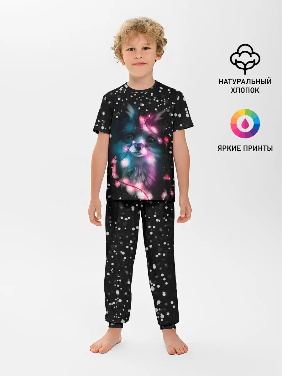 Детская пижама с брюками / ЛИСЁНОК НОВОГОДНИЙ.