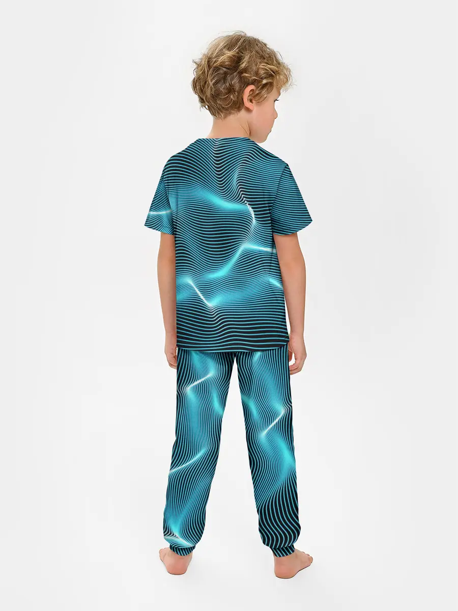 Детская пижама с брюками / Neon lines