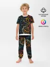 Детская пижама с брюками / линий,цветной,черный