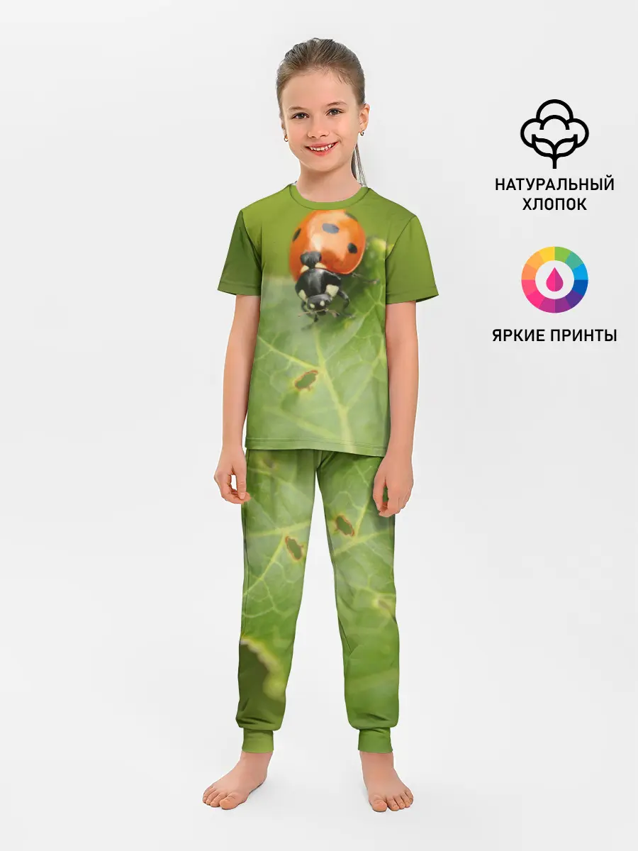 Детская пижама с брюками / Божья коровка
