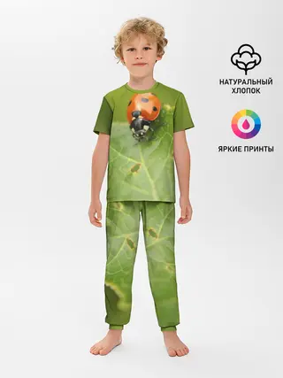 Детская пижама с брюками / Божья коровка