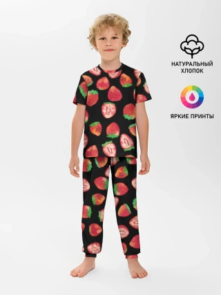 Детская пижама с брюками / Клубничка