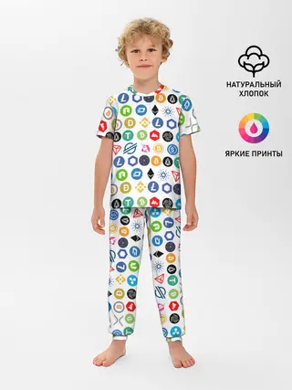 Детская пижама с брюками / BITCOIN PATTERN | БИТКОИН
