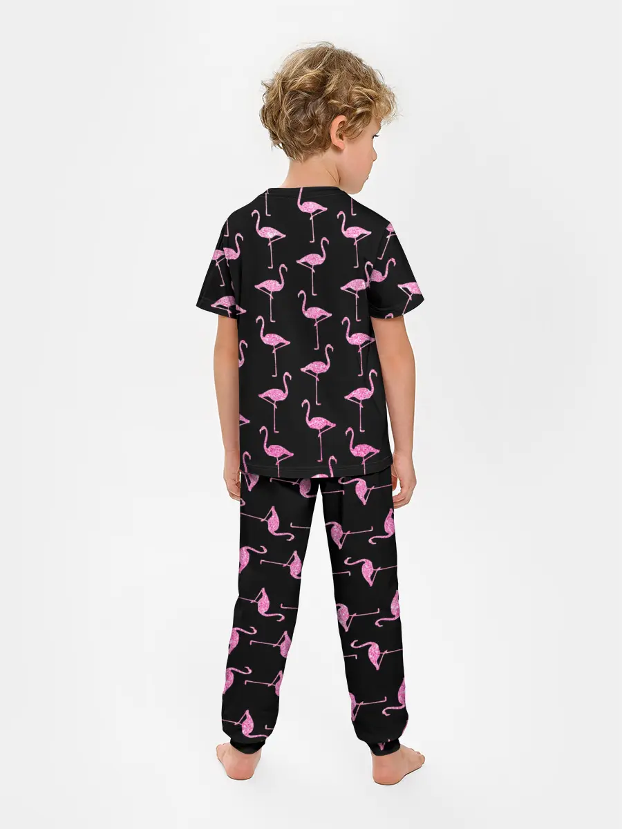 Детская пижама с брюками / Фламинго | Чёрная