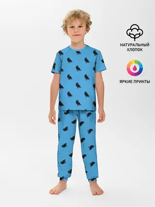 Детская пижама с брюками / Вороны паттерн
