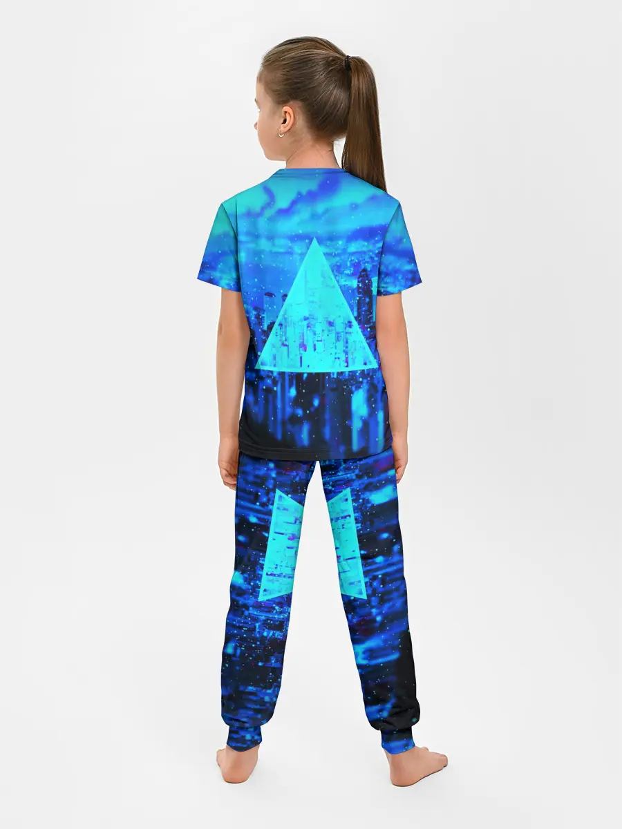 Детская пижама с брюками / ГОРОД В НЕОНЕ