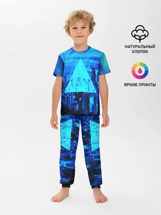 Детская пижама с брюками / ГОРОД В НЕОНЕ