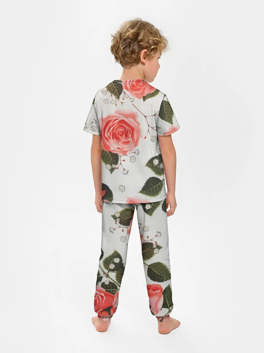 Детская пижама с брюками / Нежные розы