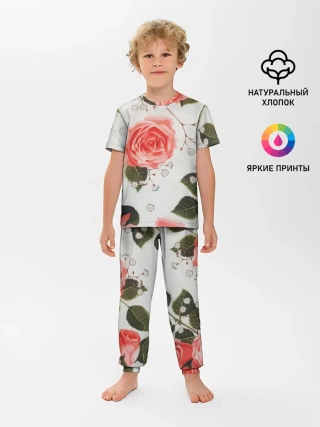 Детская пижама с брюками / Нежные розы