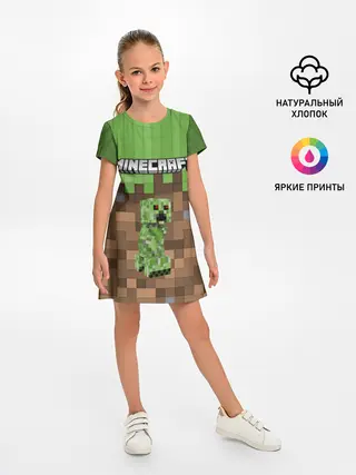 Детское платье / MineCraft | Крипер