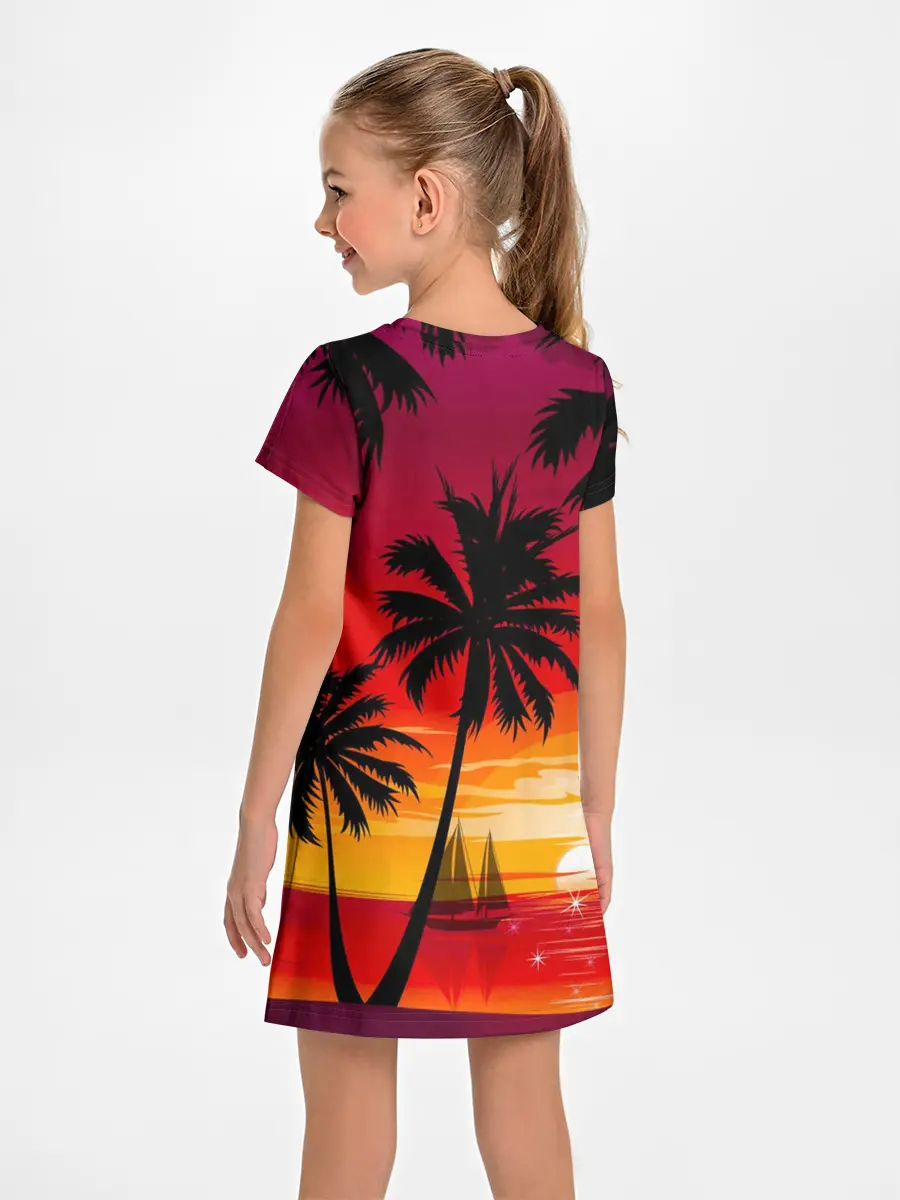 Детское платье / Гавайский закат