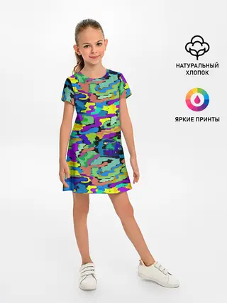 Детское платье / Камуфляж в ярких тонах