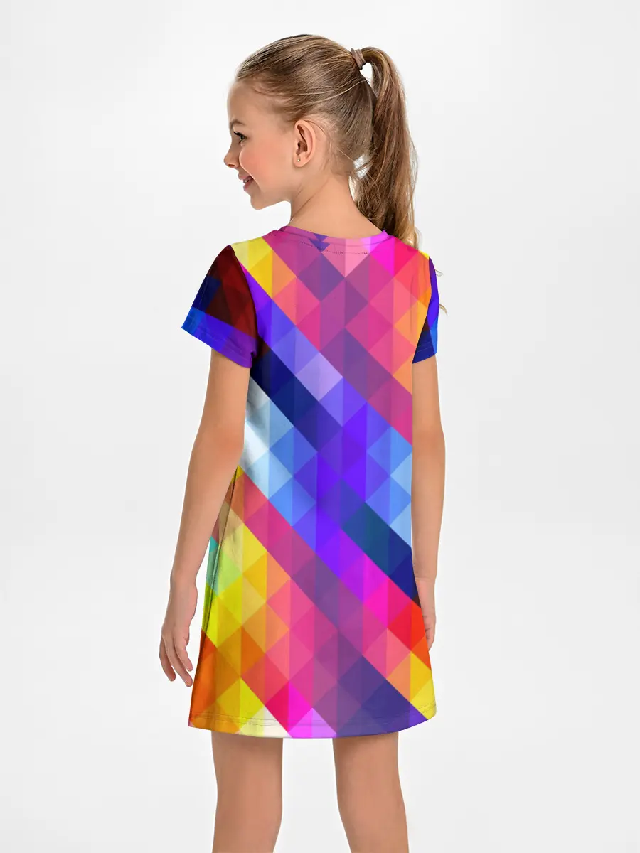 Детское платье / Пиксельная радуга