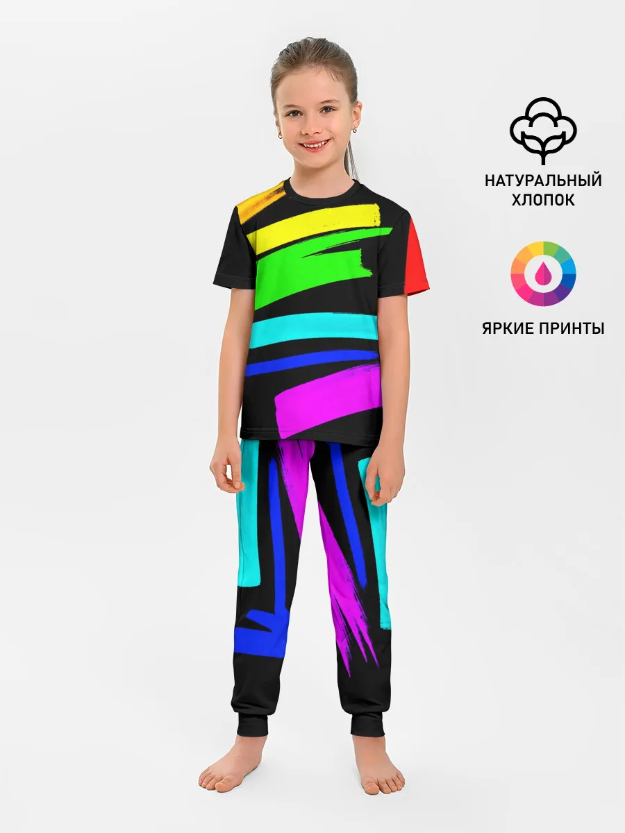 Детская пижама с брюками / НЕОНОВЫЕ КРАСКИ