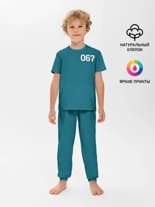 Детская пижама с брюками / Игра в кальмара | Номер на спине