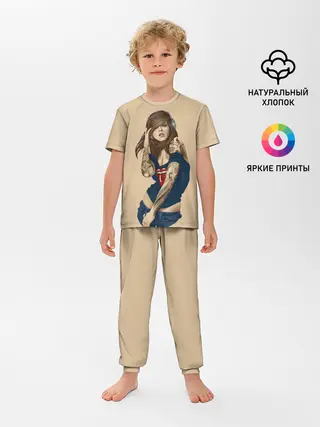 Детская пижама с брюками / ДевушКа слушает Музыку