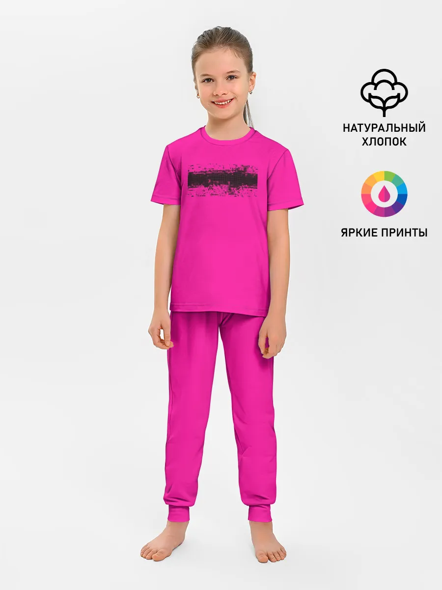 Детская пижама с брюками / Гранж розовый