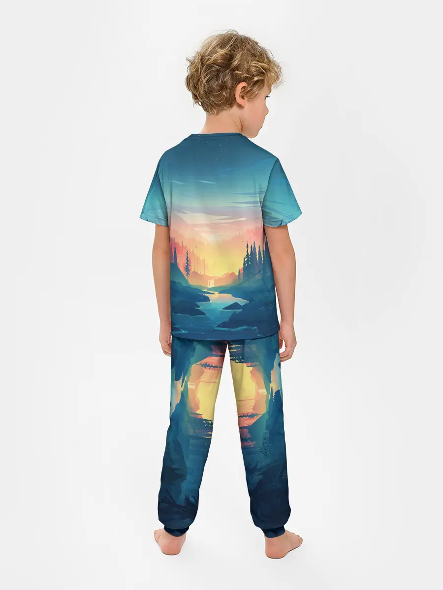 Детская пижама с брюками / Природа