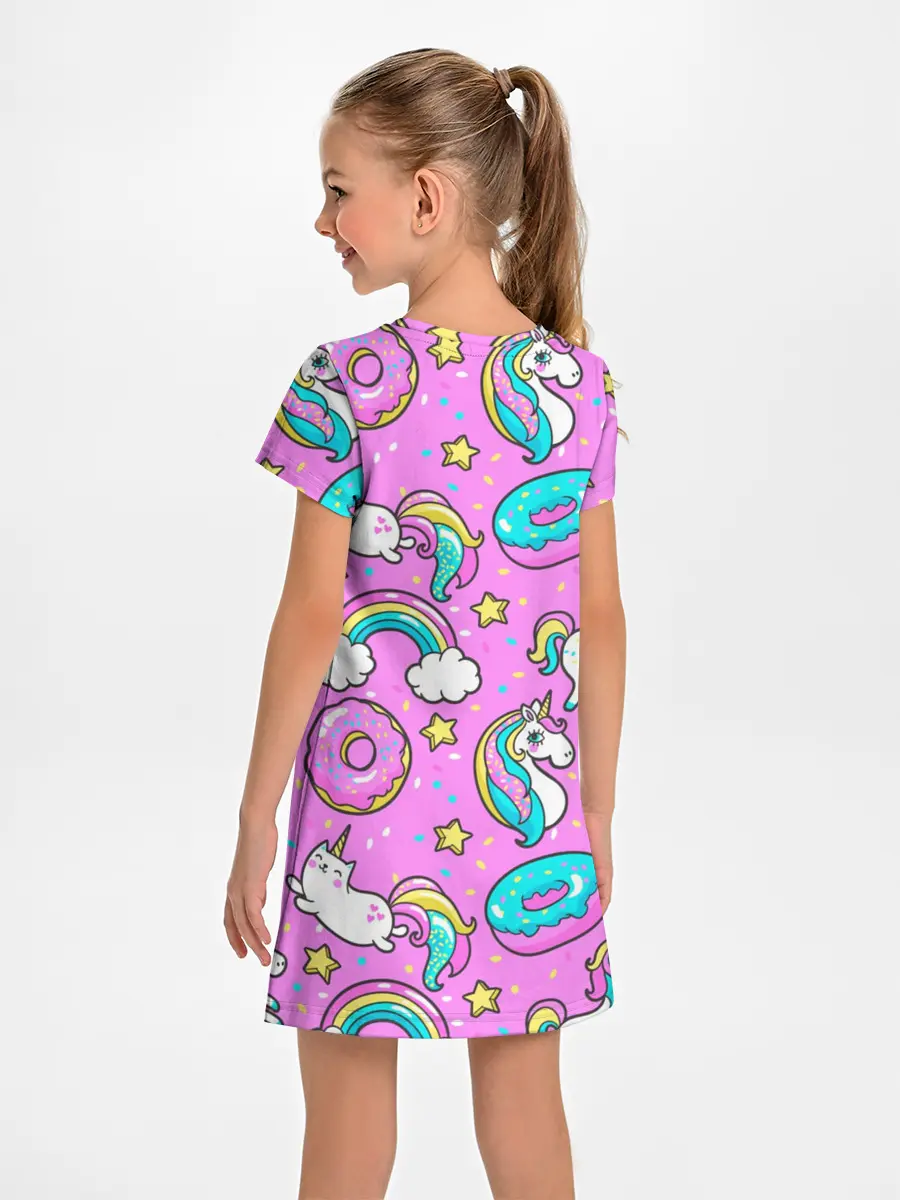 Детское платье / Котики и Единороги