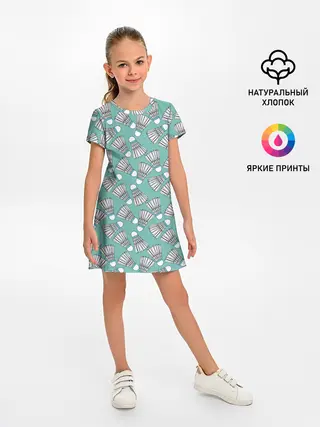 Детское платье / Воланы на ментоловом