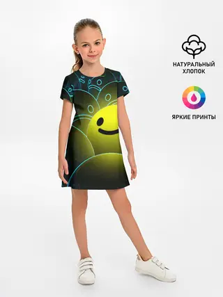 Детское платье / НЕОНОВЫЕ СМАЙЛЫ