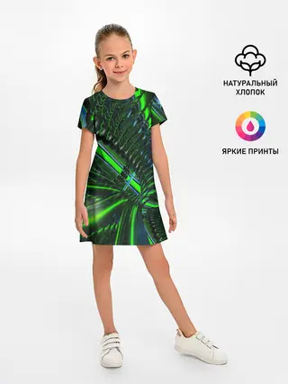 Детское платье / DIGITAL NEON GREEN