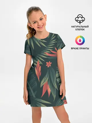 Детское платье / Тропический комуфляж
