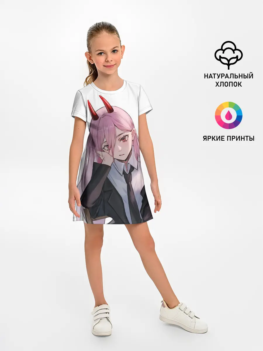 Детское платье / Пауэр скучает на белом фоне