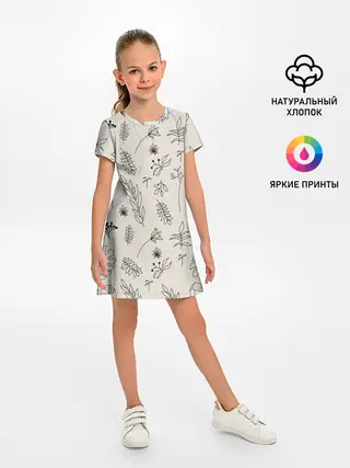 Детское платье / Цветы и листья